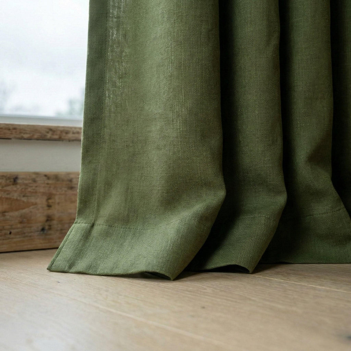 Hemp Curtains, Moss Olive Green, Privacy Lining Options, Custom Size — image 6