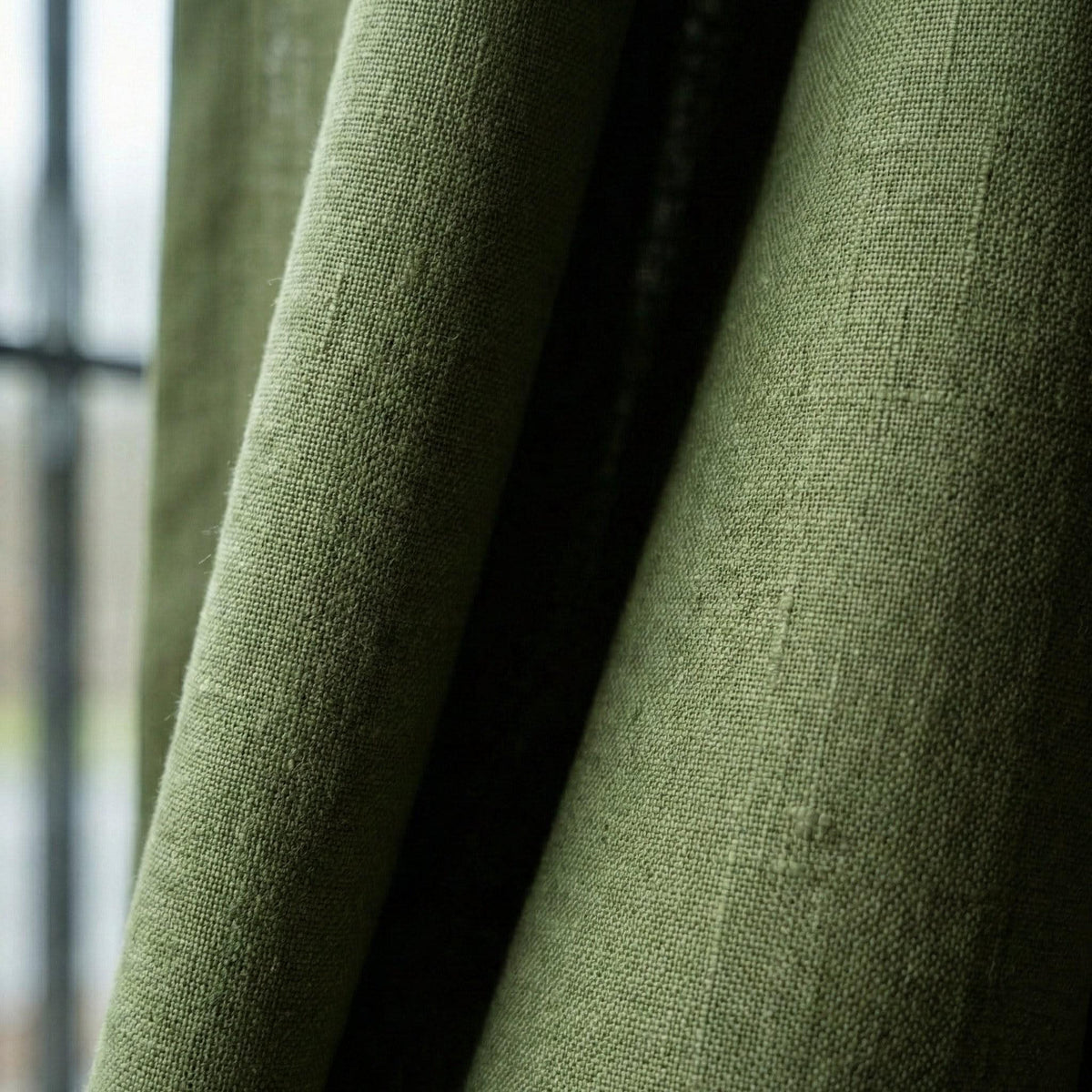 Hemp Curtains, Moss Olive Green, Privacy Lining Options, Custom Size — image 5