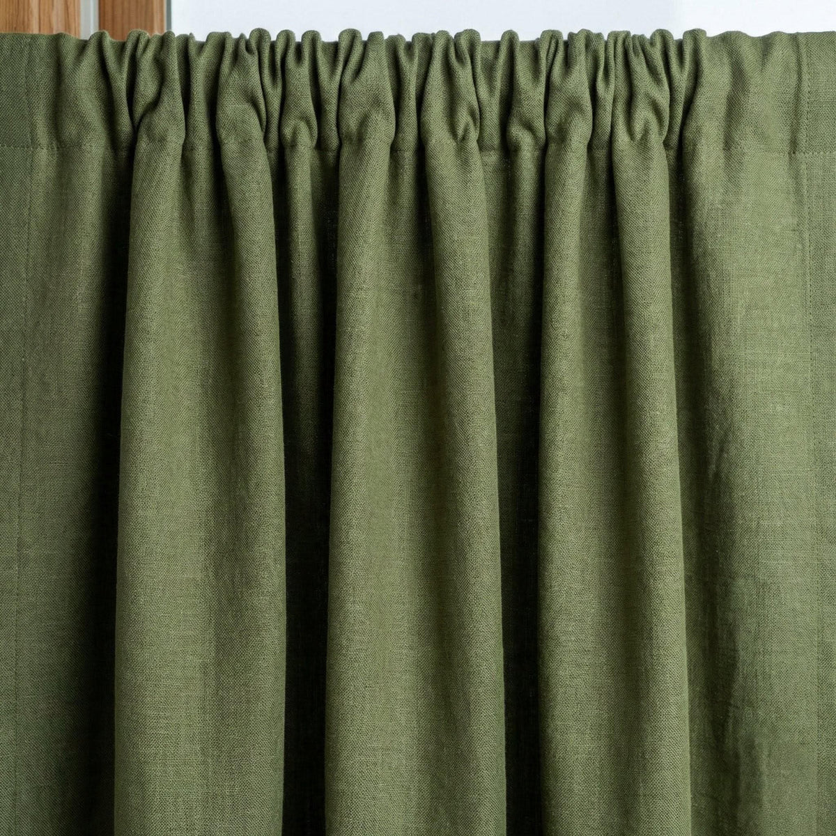 Hemp Curtains, Moss Olive Green, Privacy Lining Options, Custom Size — image 8