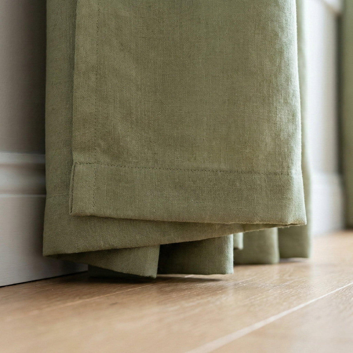GOTS Hemp Curtains, Sage Olive Green, Semi Sheer or Blackout, Custom Size — image 4