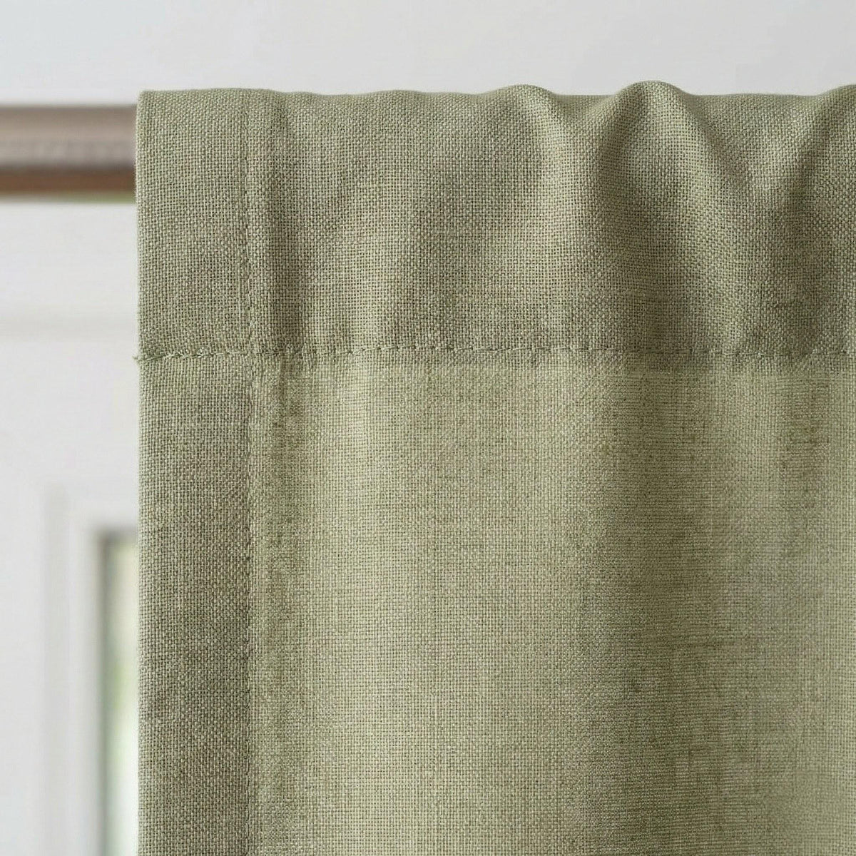 GOTS Hemp Curtains, Sage Olive Green, Semi Sheer or Blackout, Custom Size — image 7
