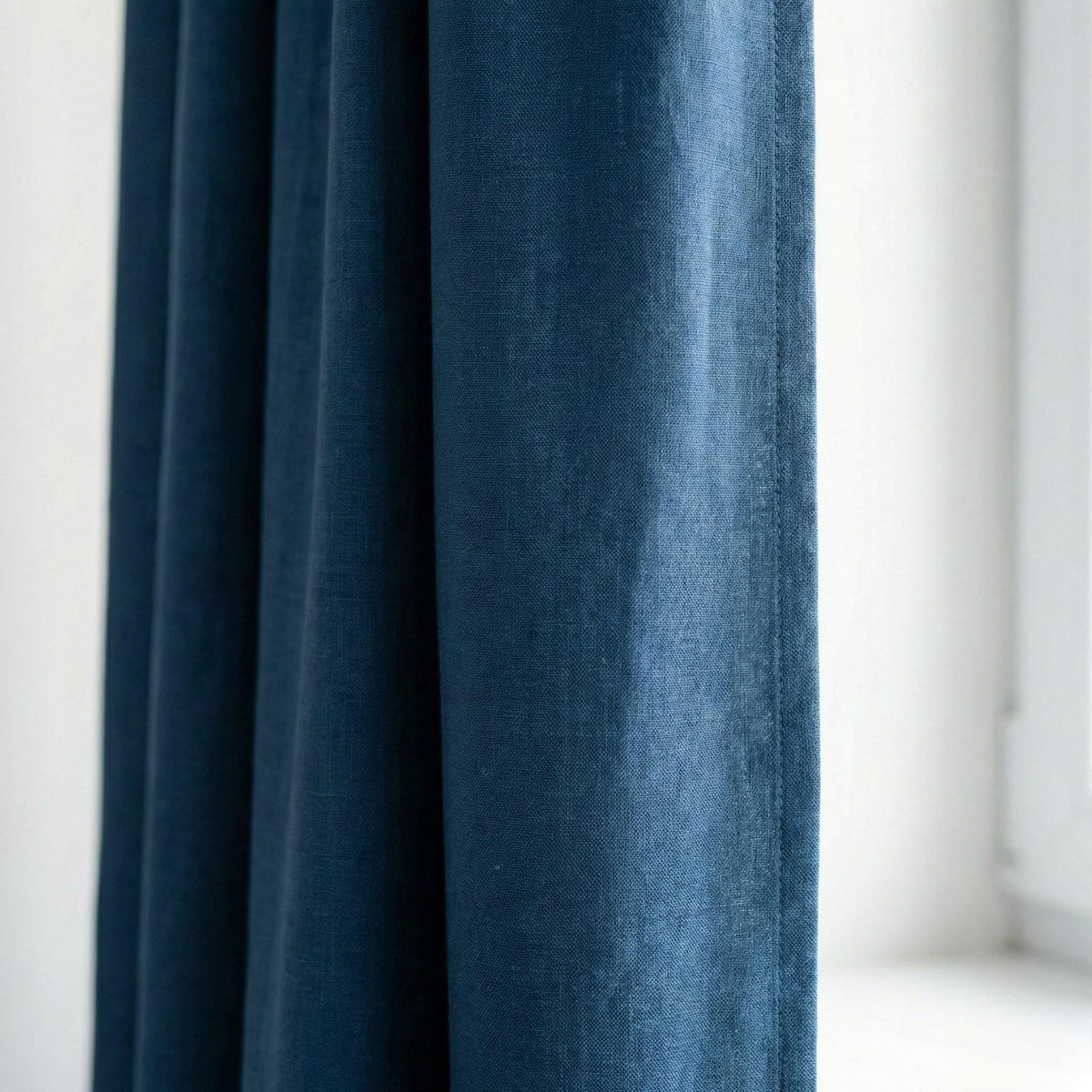 GOTS Hemp Curtains, Midnight Blue Semi Sheer Panels, Custom Size — image 3