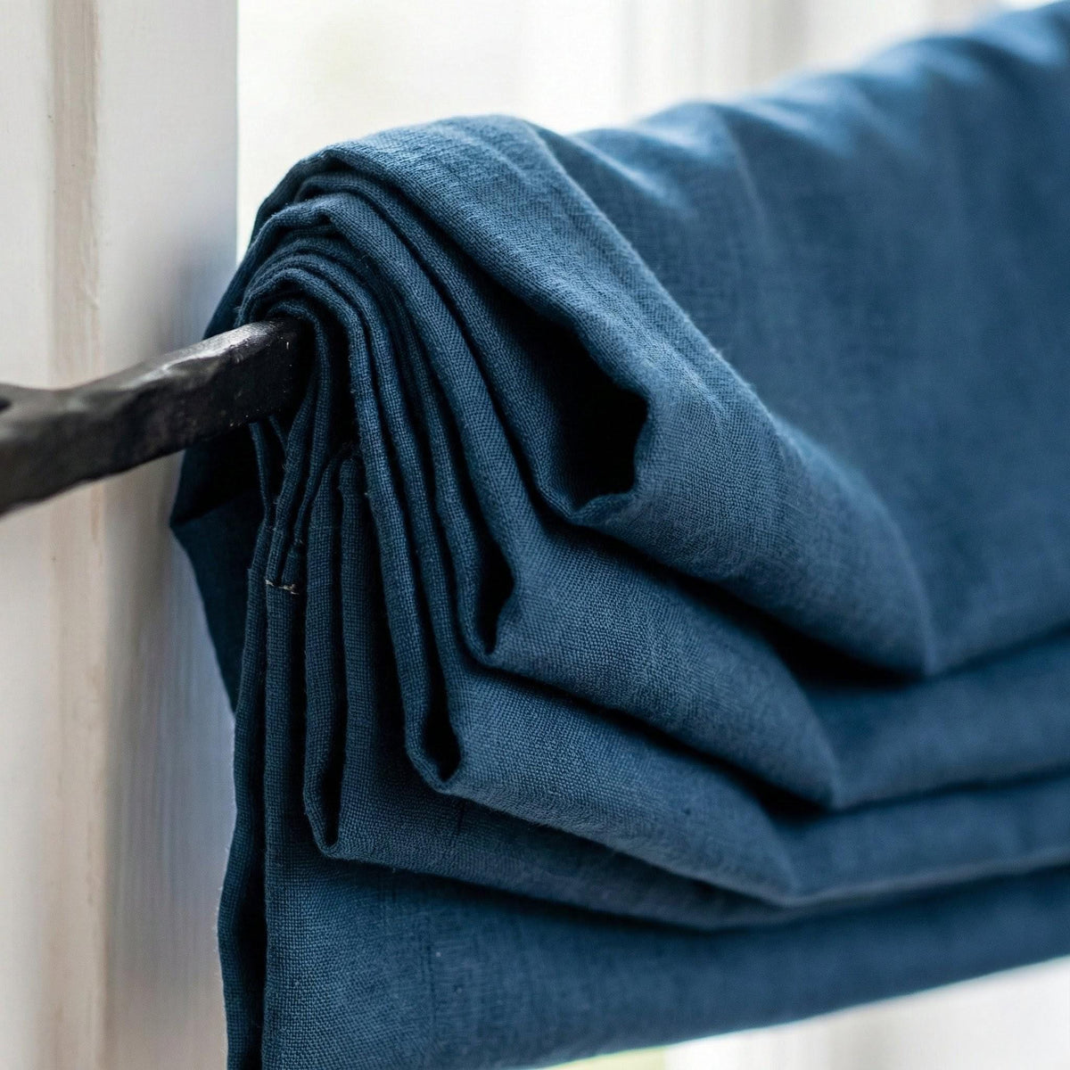 GOTS Hemp Curtains, Midnight Blue Semi Sheer Panels, Custom Size — image 5