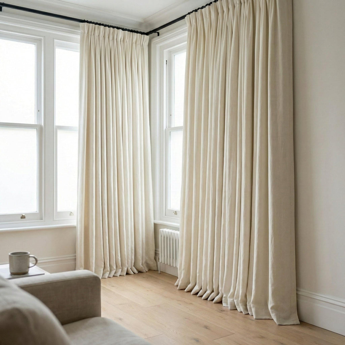 GOTS Hemp Curtains, Ivory Cream Semi Sheer Panel, Custom Size — image 3