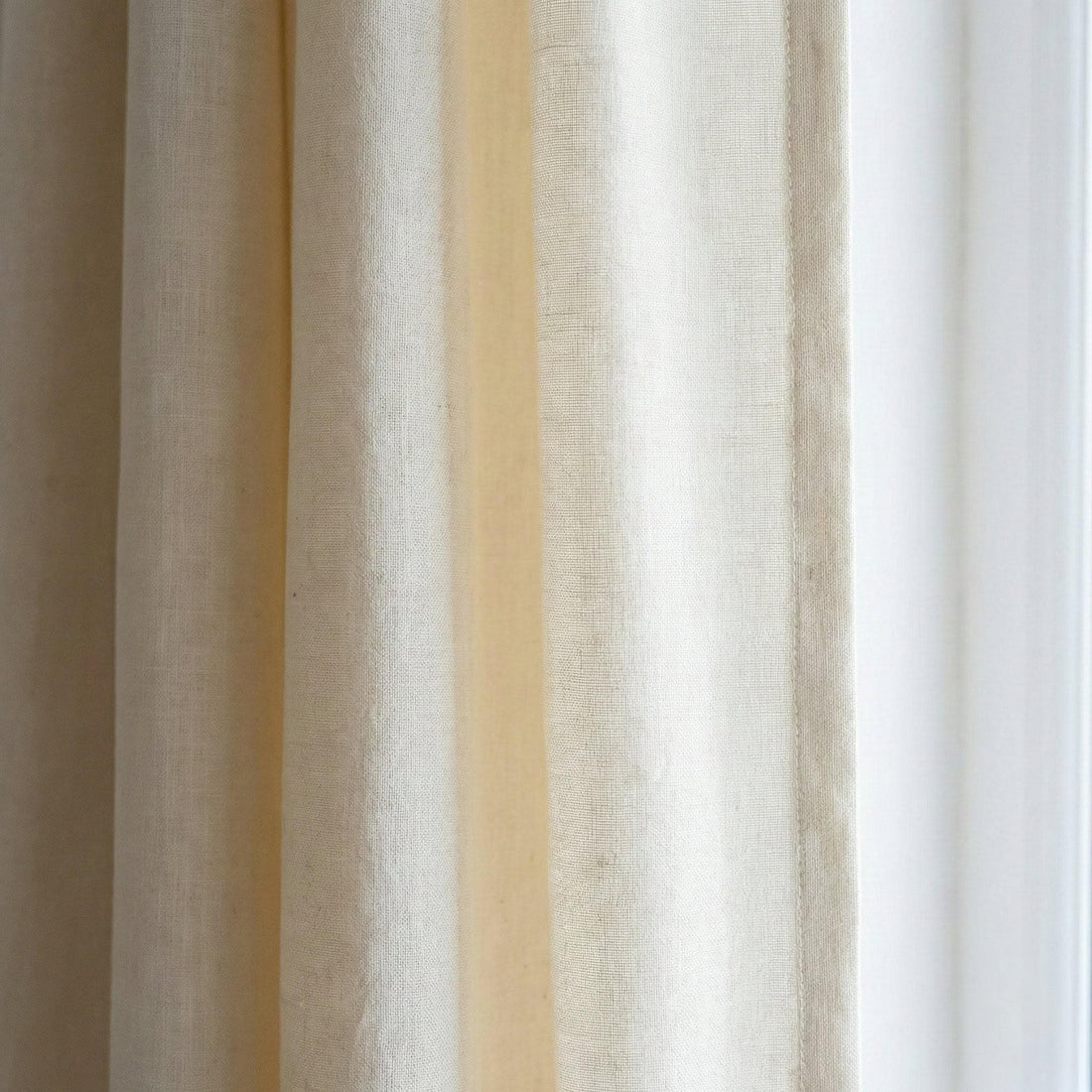 GOTS Hemp Curtains, Ivory Cream Semi Sheer Panel, Custom Size — image 1