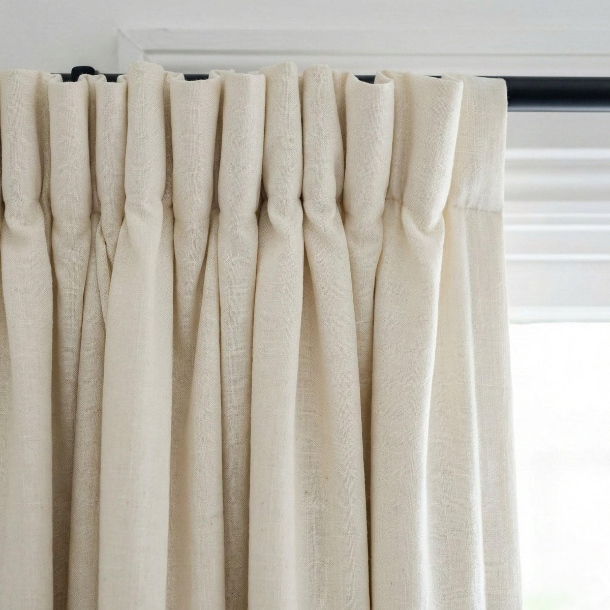 GOTS Hemp Curtains, Ivory Cream Semi Sheer Panel, Custom Size — image 6