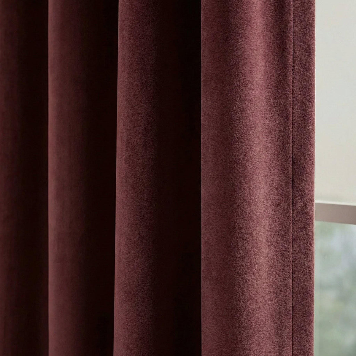 Burgundy Matte Velvet Curtains, 100% Blackout Option, Custom Size — image 1