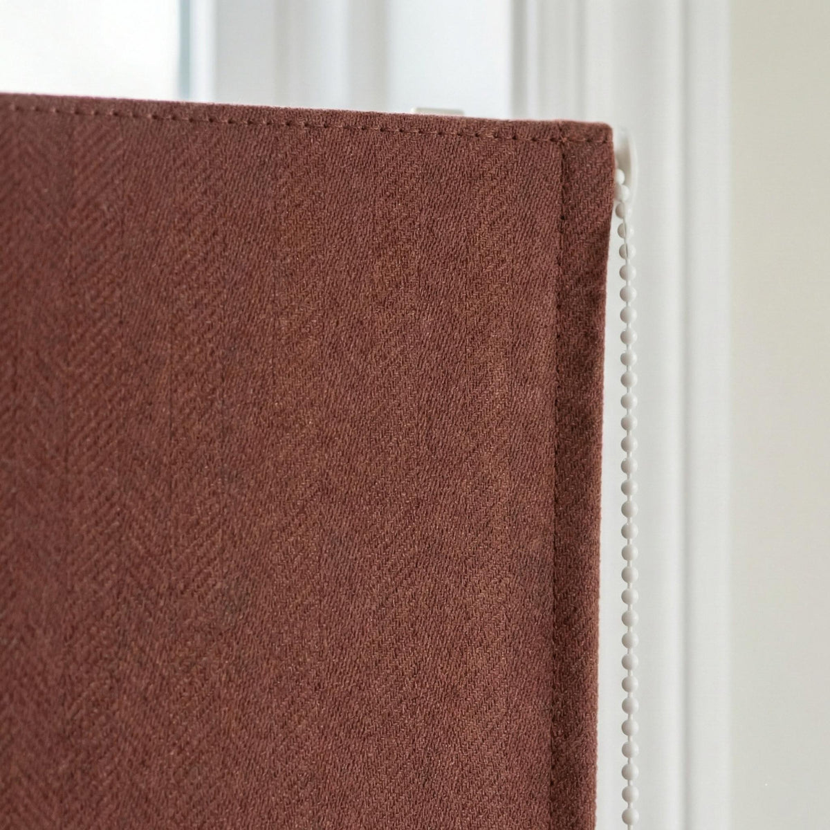 Cinnamon Brick Linen Roman Shade, Herringbone Corded Window Blind, Oeko Tex — image 6