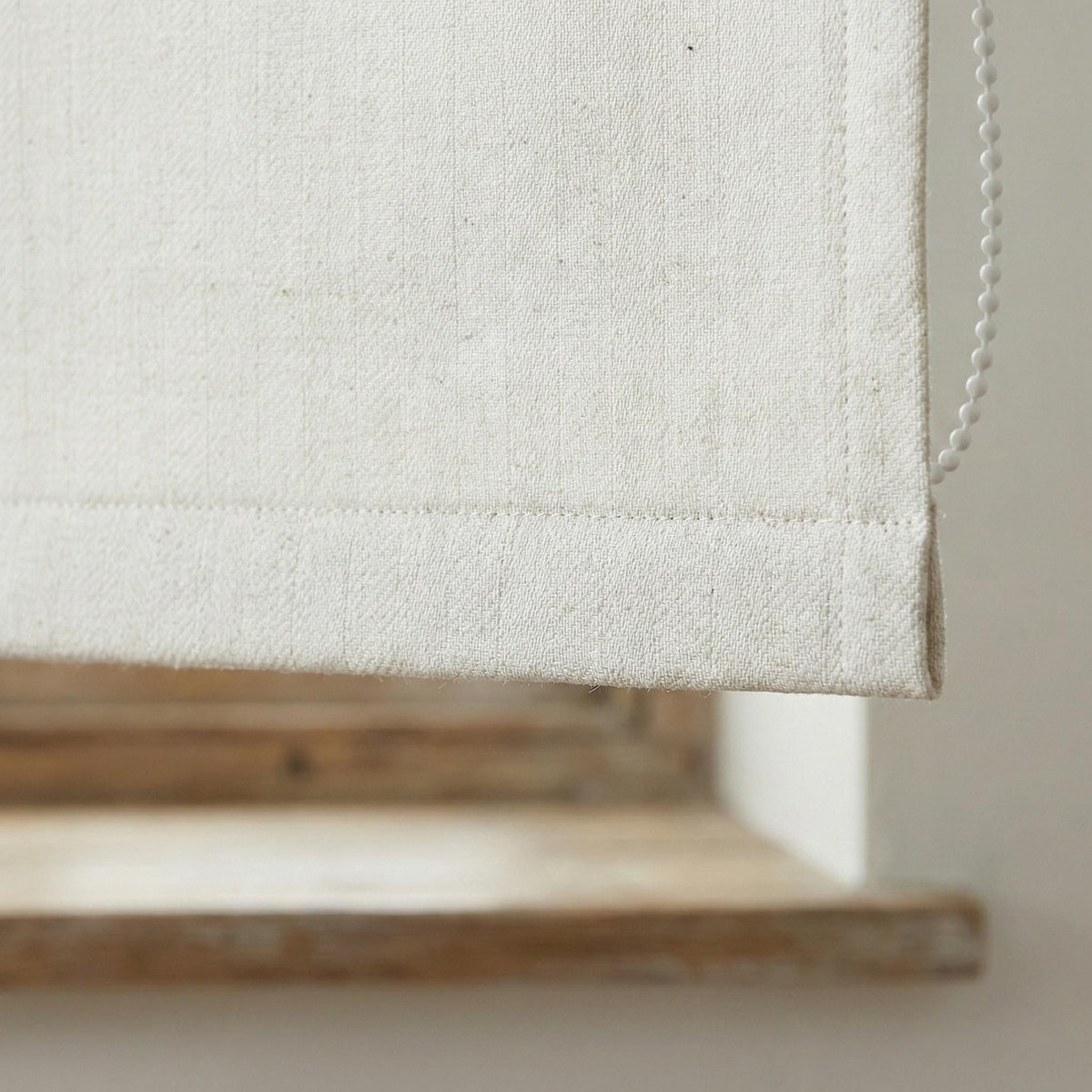 Ivory Herringbone Linen Roman Shade, Oeko-Tex Custom Blind, Light Filter/Blackout — image 7