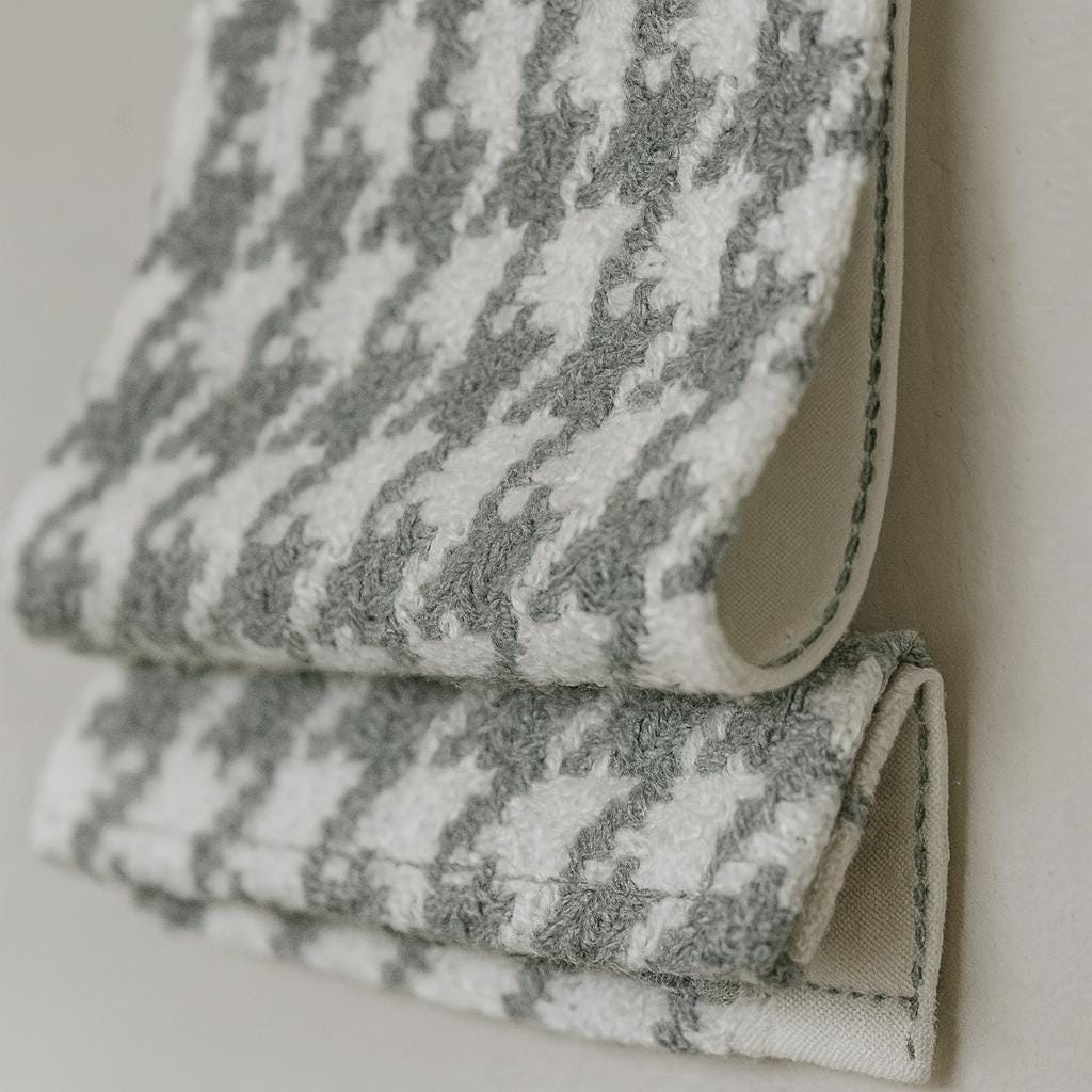 Houndstooth Roman Shade: Organic Cotton, Custom Corded Blind — image 3
