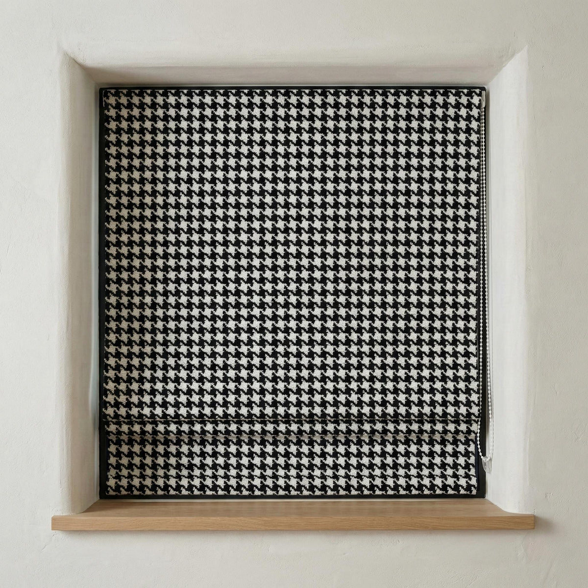 Roman Shade: Black and White Houndstooth - Organic Cotton — image 4