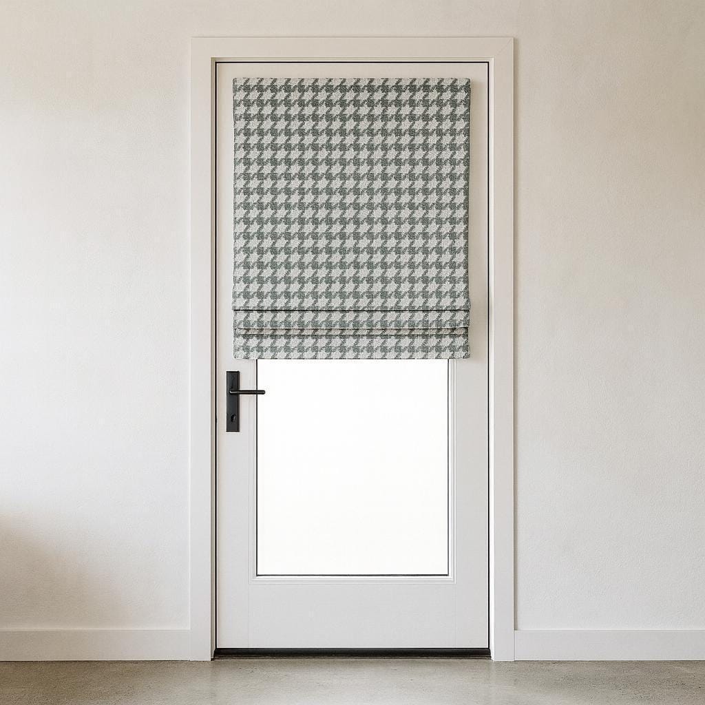 Houndstooth Roman Shade: Organic Cotton, Custom Corded Blind — image 6