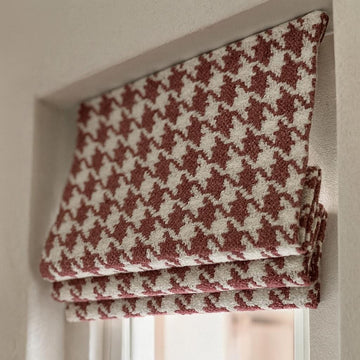 Burgundy Houndstooth Roman Shade: Organic Cotton, Blackout or Light-Filtering — image 1