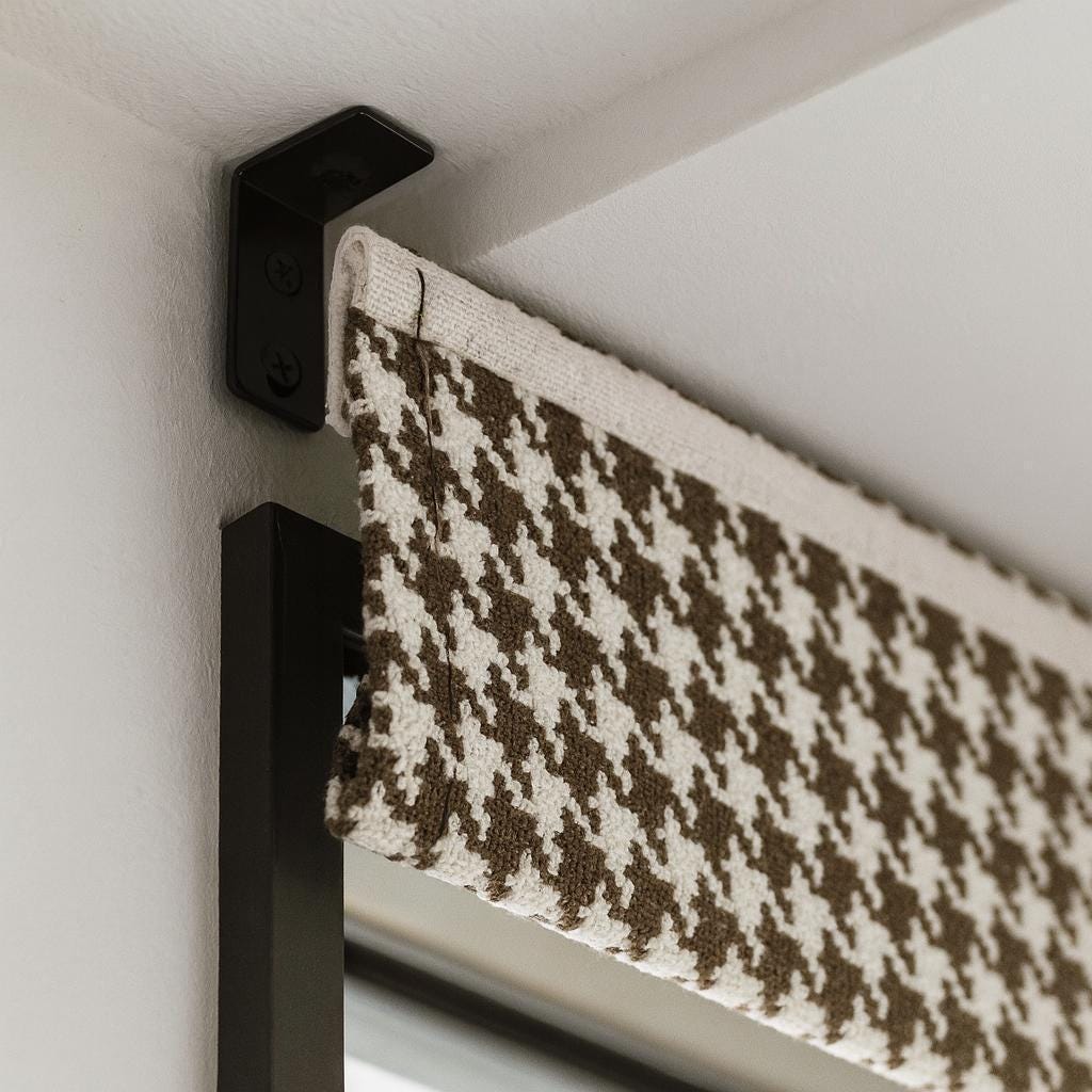 Houndstooth Roman Shade, Organic Cotton (Light-Filtering or Blackout) — image 4