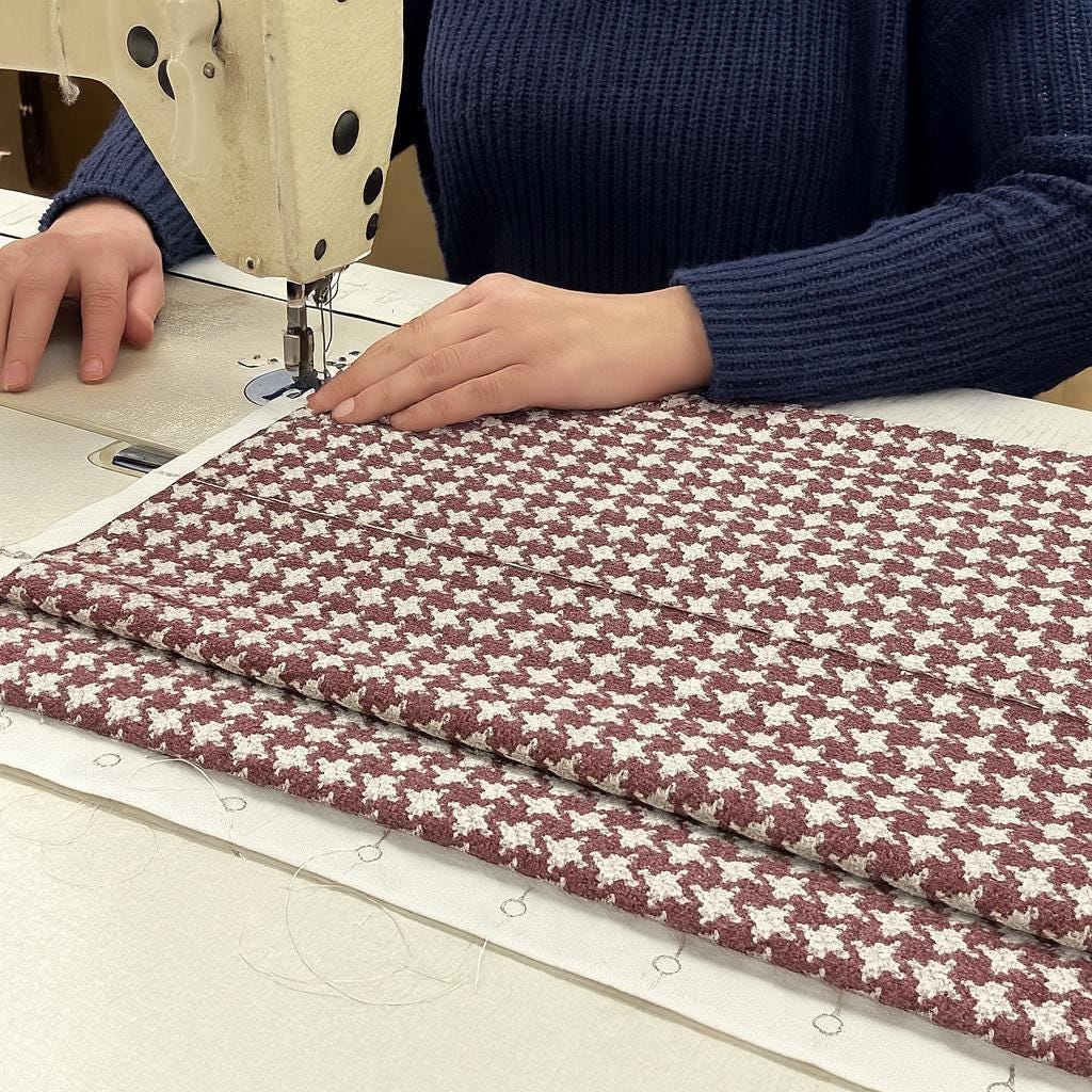 Burgundy Houndstooth Roman Shade: Organic Cotton, Blackout or Light-Filtering — image 8