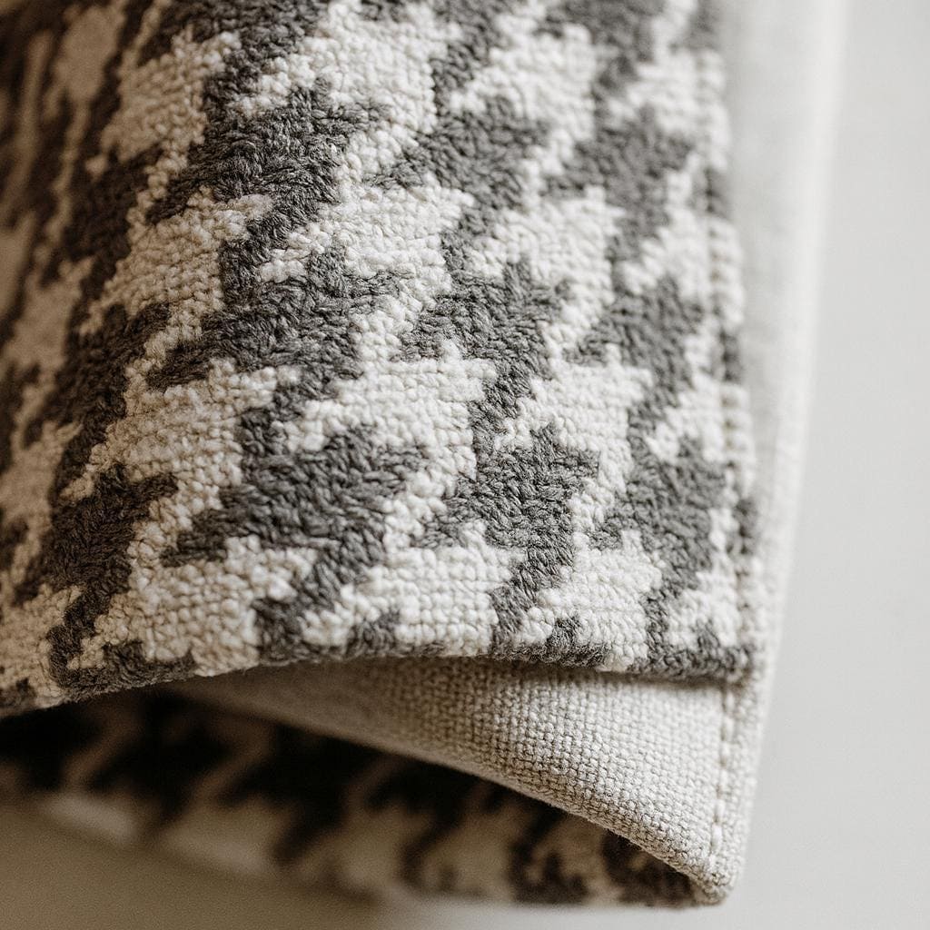 Houndstooth Roman Shade, Organic Cotton (Blackout or Light Filtering Liner) — image 3