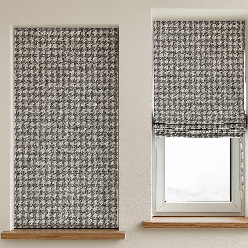 Houndstooth Roman Shade, Organic Cotton (Blackout or Light Filtering Liner) — image 4