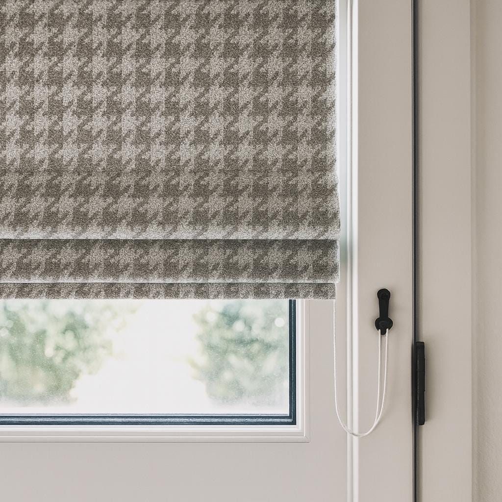 Houndstooth Roman Shade, Organic Cotton (Light-Filtering or Blackout Liner) — image 5
