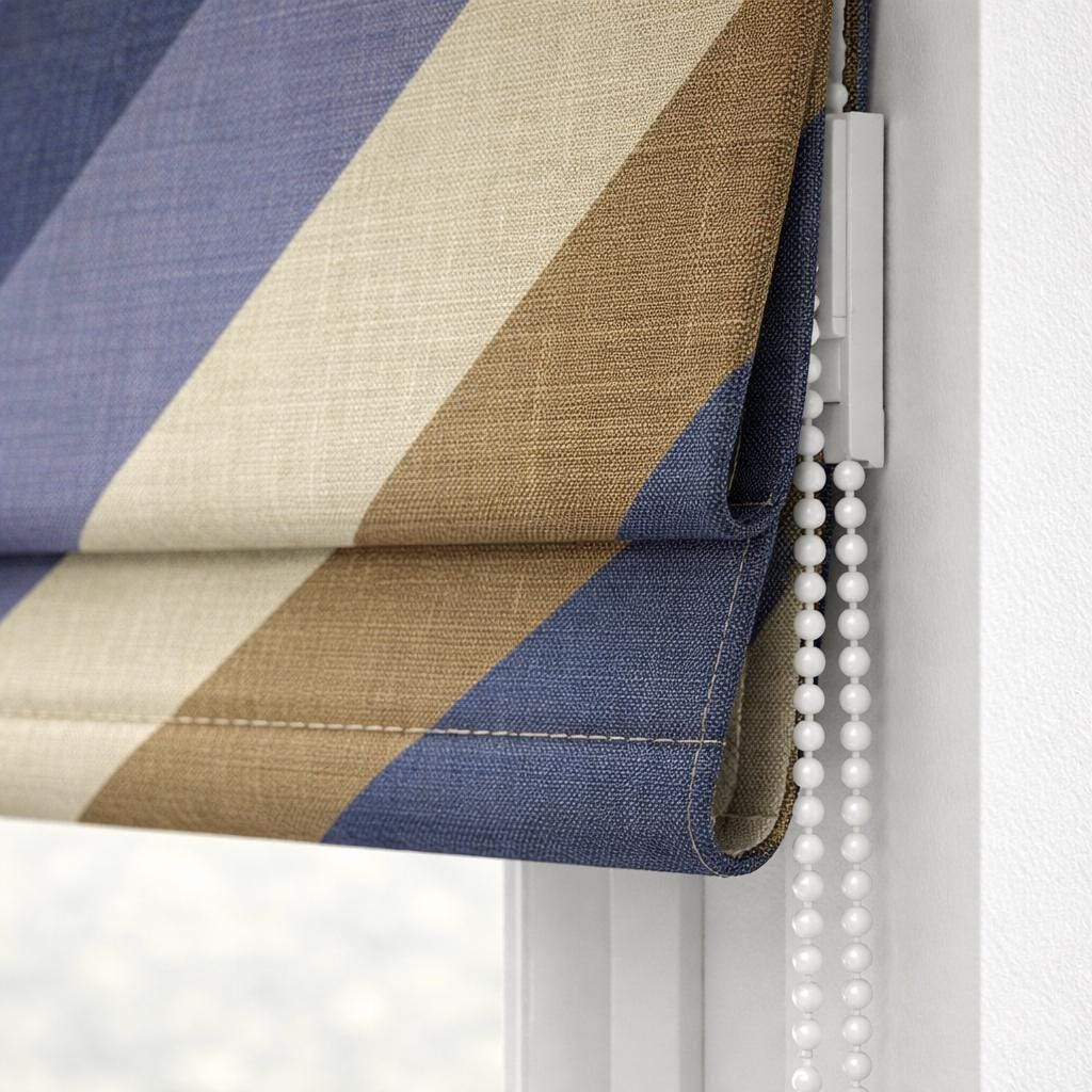 Custom Striped Linen Roman Shade | Coastal Farmhouse Style — image 3