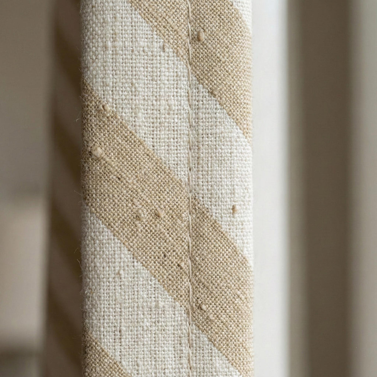 Custom Linen Roman Shade, Beige Ivory Stripe, OEKO-TEX Certified, Made to Measure — image 4