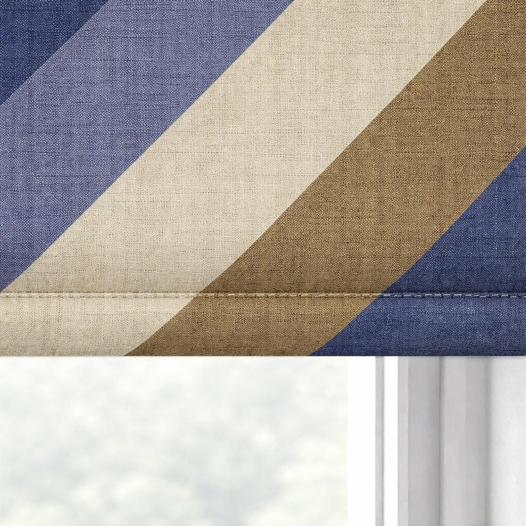 Custom Striped Linen Roman Shade | Coastal Farmhouse Style — image 4