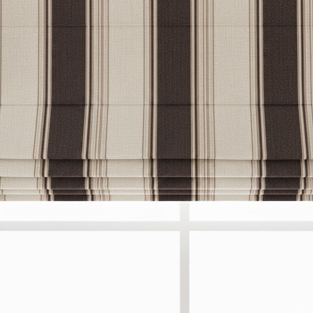 Farmhouse Stripe Roman Shade: Organic Linen, Blackout Option — image 2