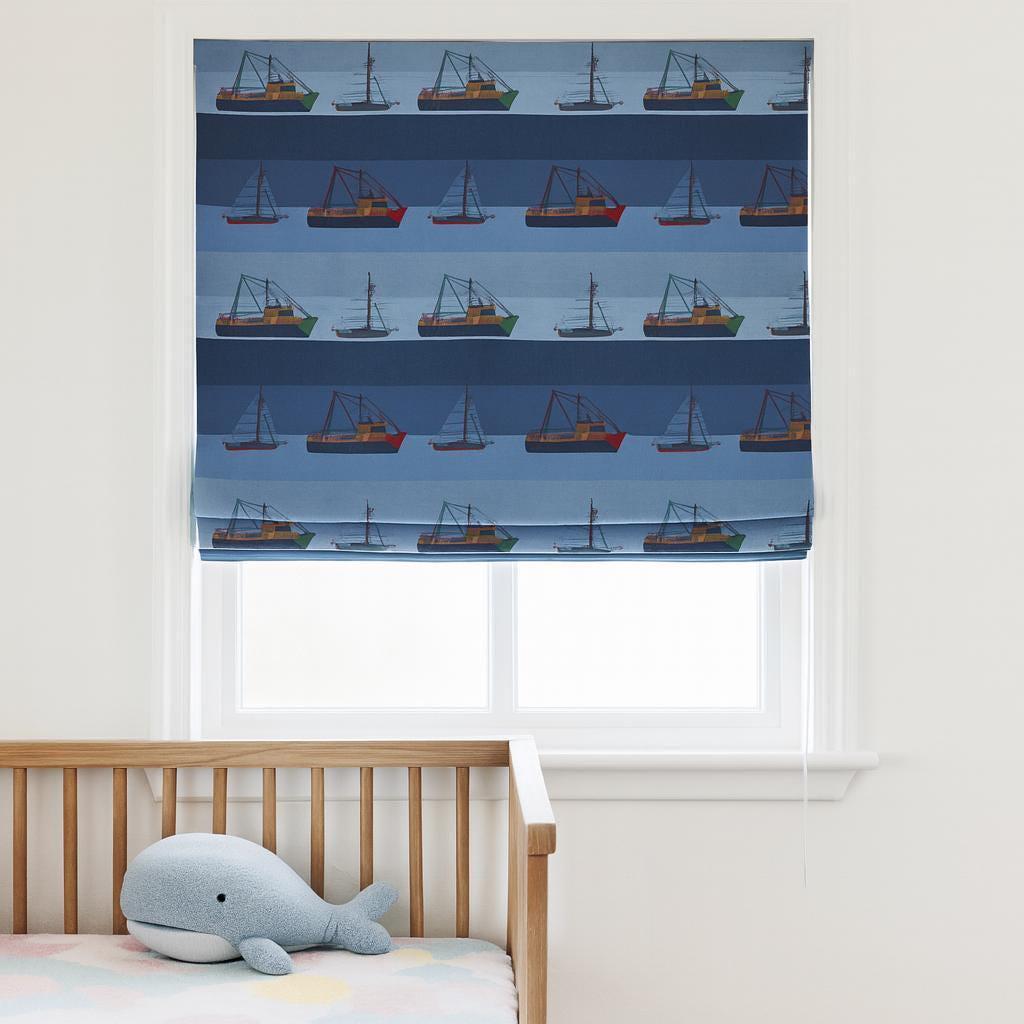 Roman Shade: Kids Nautical Boat Print (Light Filtering or Blackout) — image 3