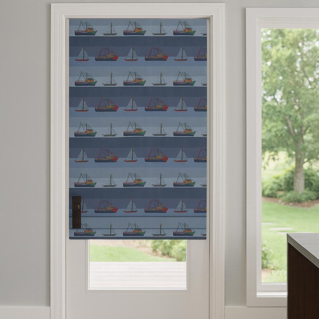 Roman Shade: Kids Nautical Boat Print (Light Filtering or Blackout) — image 4
