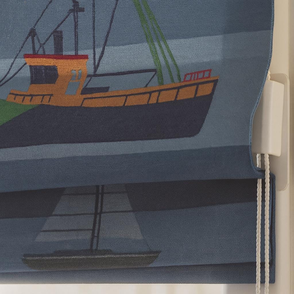 Roman Shade: Kids Nautical Boat Print (Light Filtering or Blackout) — image 5