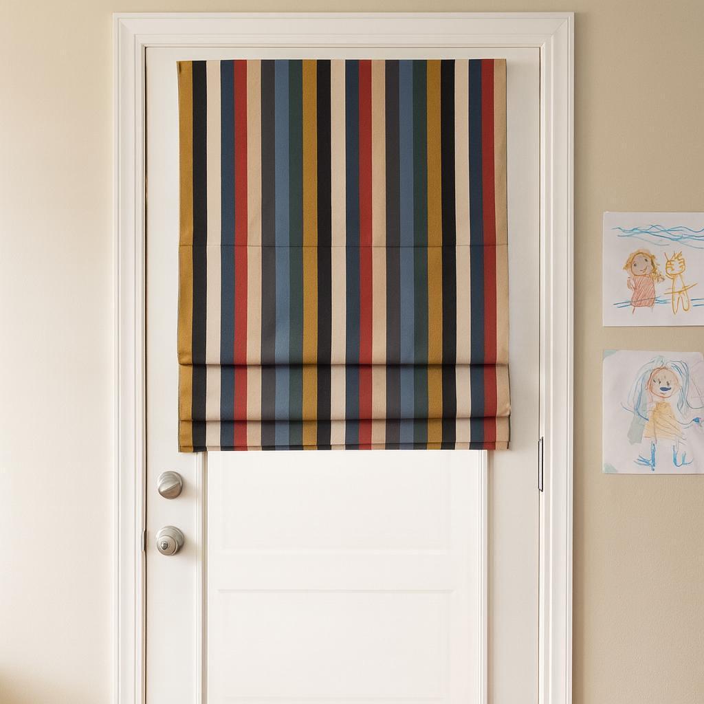 Striped Organic Cotton Roman Shade: Blackout or Light Filtering — image 3