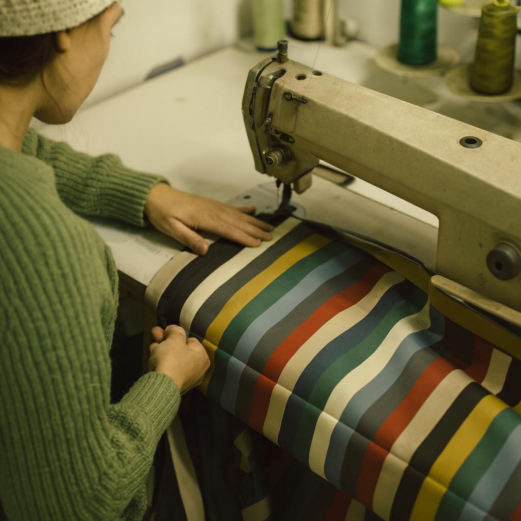 Striped Organic Cotton Roman Shade: Blackout or Light Filtering — image 6