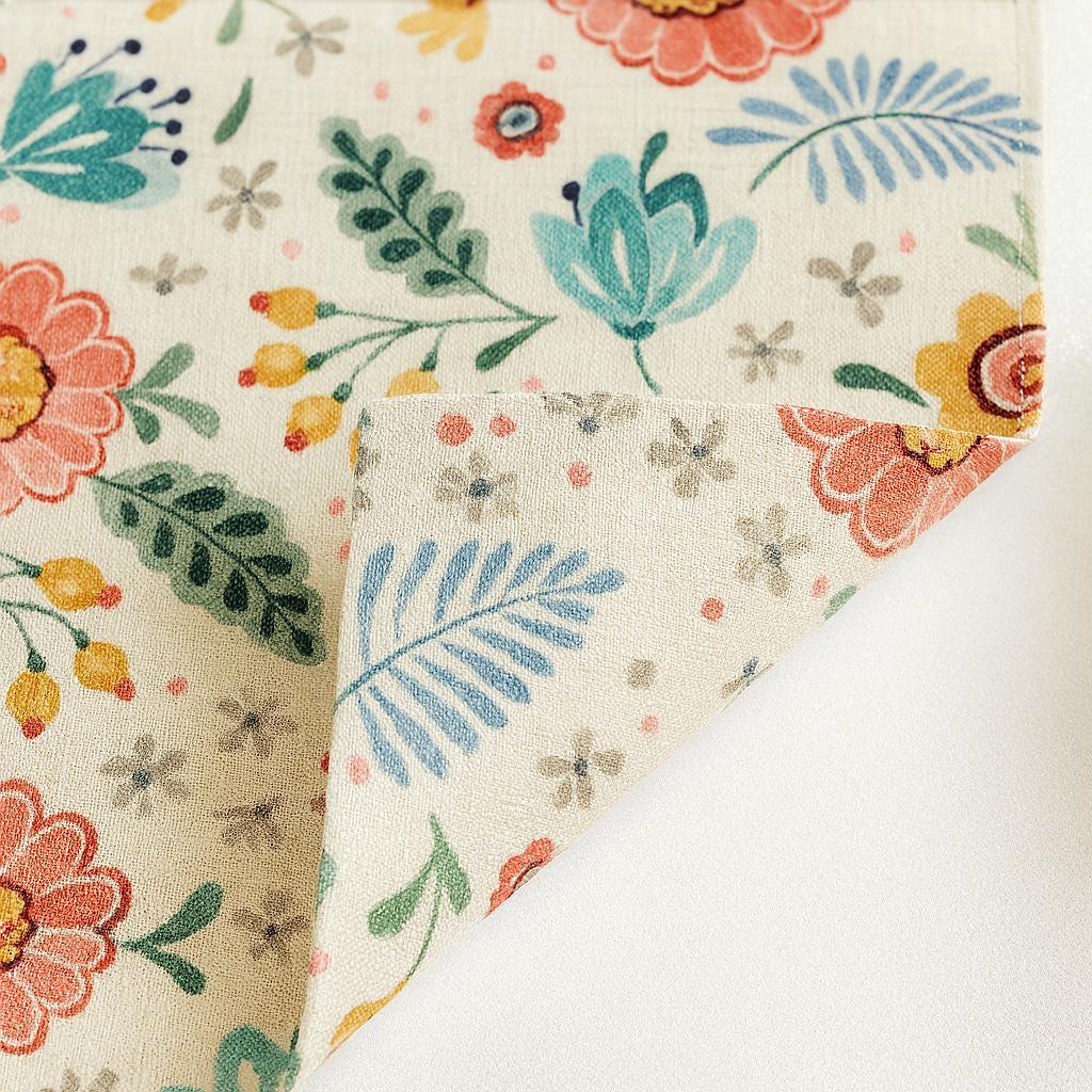 Boho Floral Roman Shade: Organic Linen, Kids Nursery Window — image 8