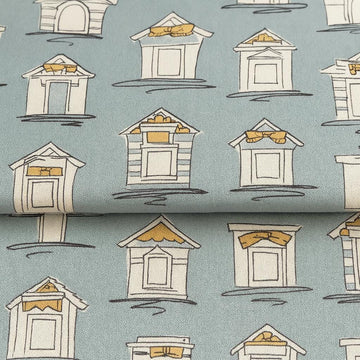 Kids Room Roman Shades, Organic Cotton, House Print (Corded, Custom Size) — image 1