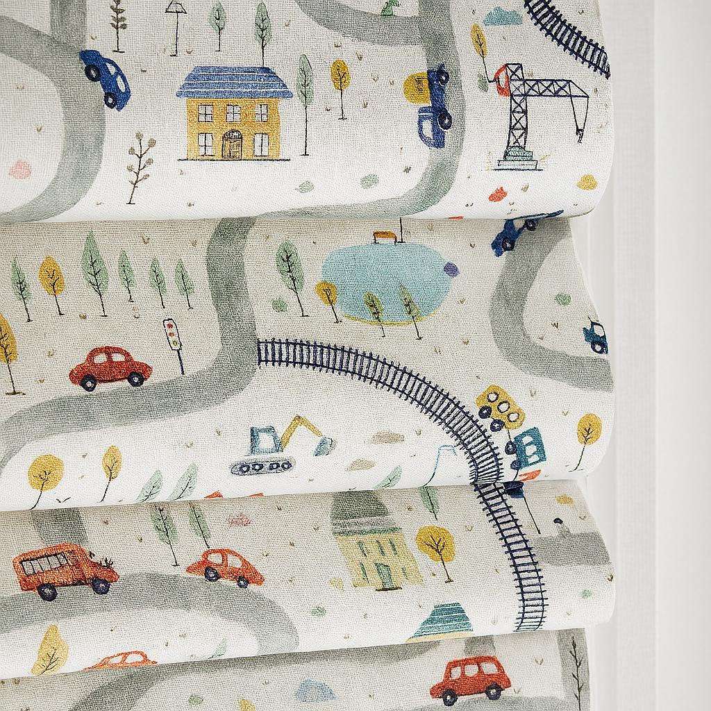 Kids Roman Shade, Organic Linen, City Map Print (Custom Size, Blackout or Light) — image 5