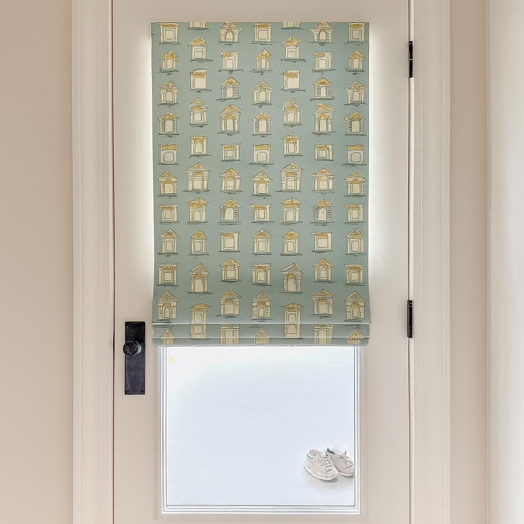 Kids Room Roman Shades, Organic Cotton, House Print (Corded, Custom Size) — image 5
