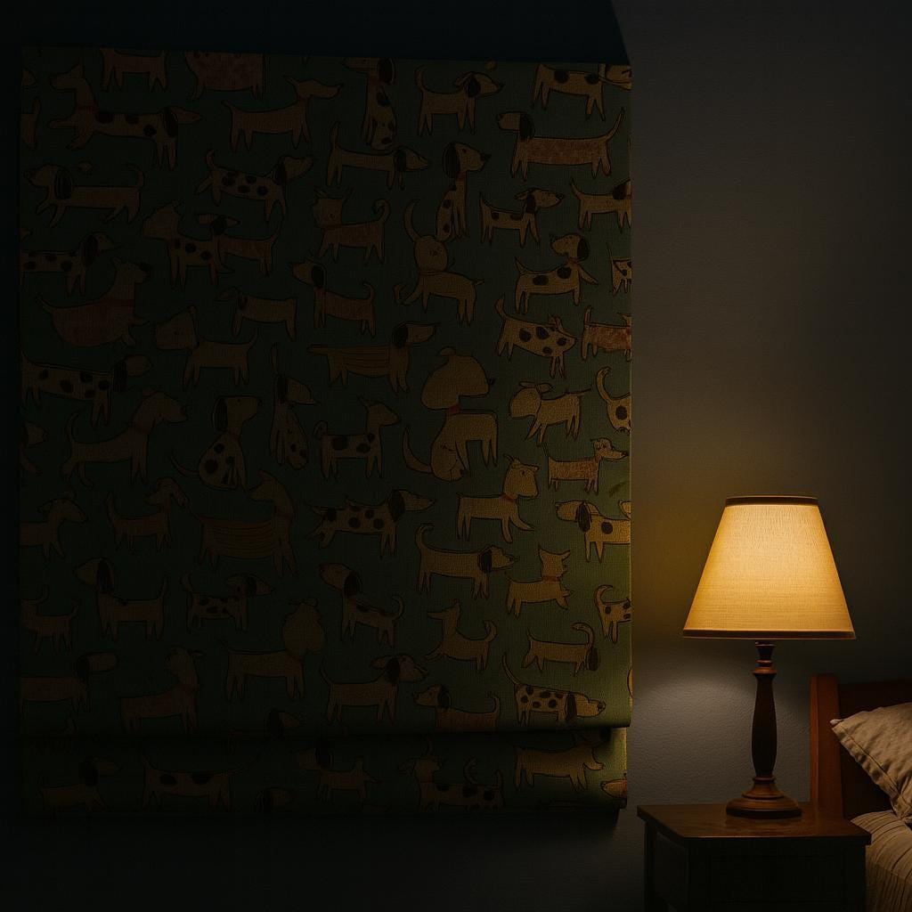 Kids' Roman Shade, Dog Print, Organic Cotton (Blackout or Light-Filter) — image 5