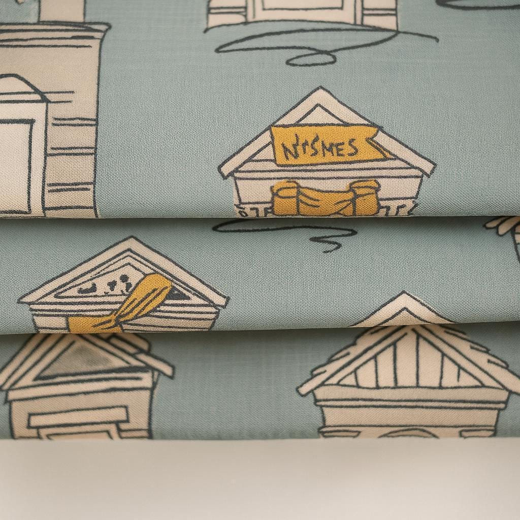 Kids Room Roman Shades, Organic Cotton, House Print (Corded, Custom Size) — image 6