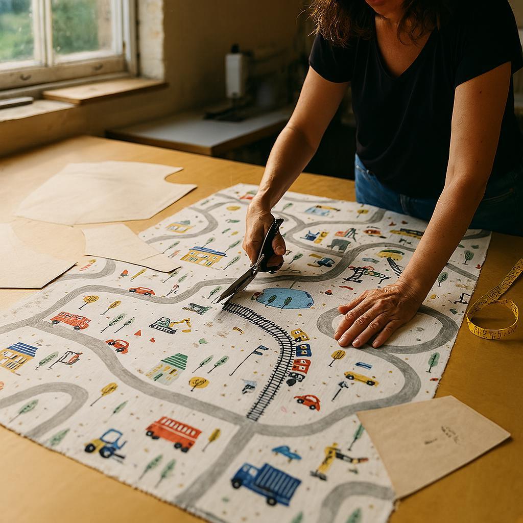 Kids Roman Shade, Organic Linen, City Map Print (Custom Size, Blackout or Light) — image 9