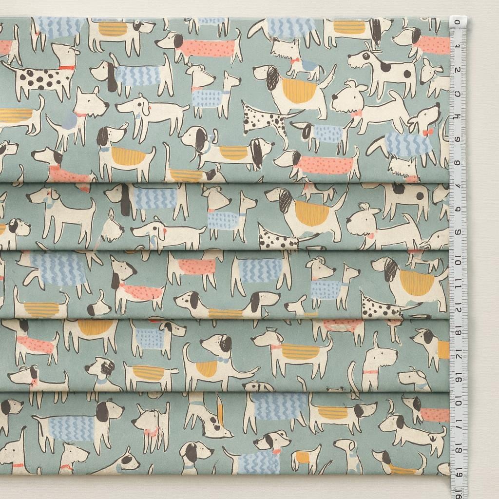 Kids' Roman Shade, Dog Print, Organic Cotton (Blackout or Light-Filter) — image 8