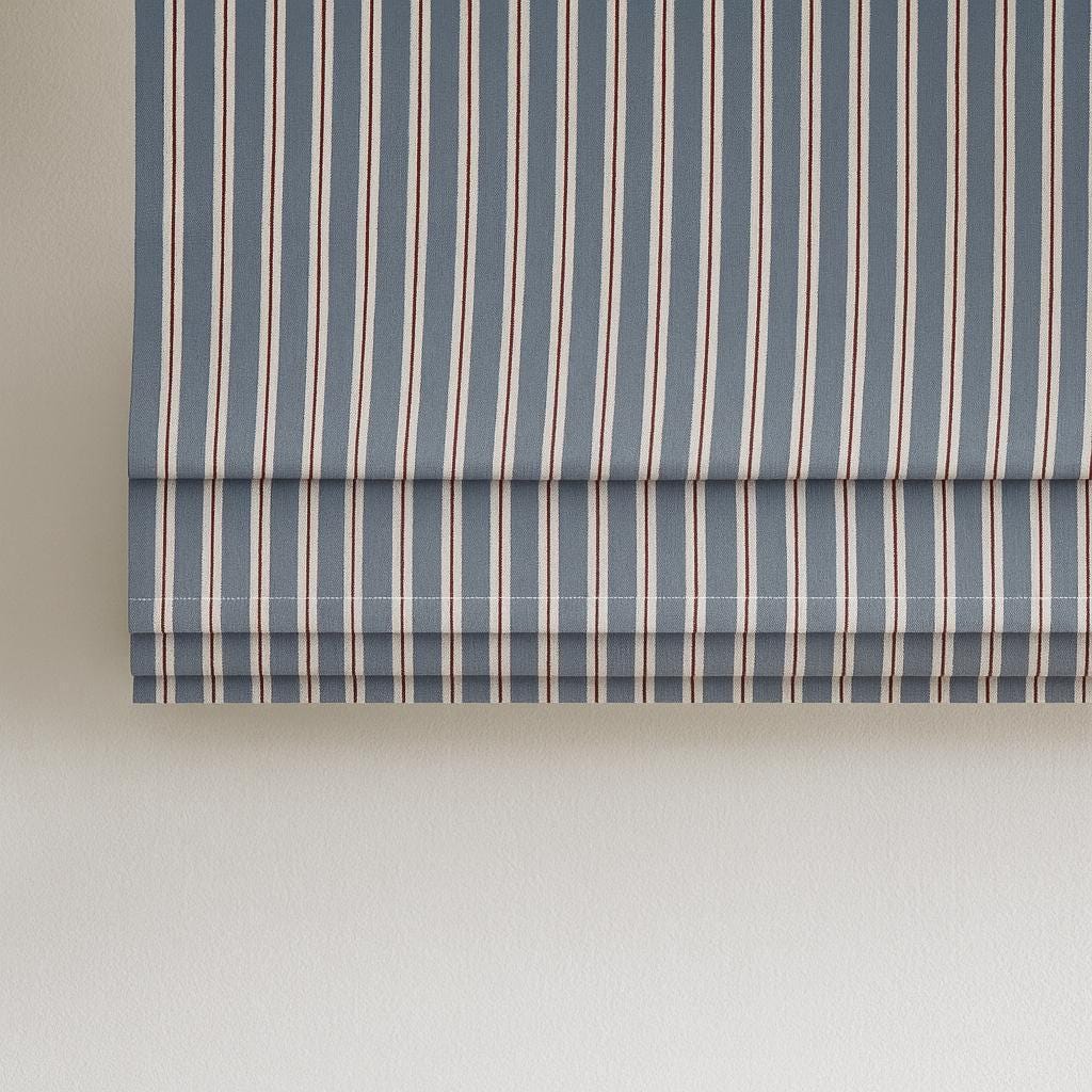 Roman Shade for Kids: Slate Blue Stripes - Organic Cotton — image 6