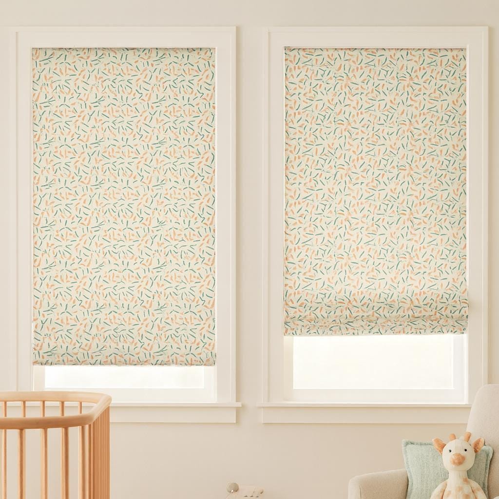 Nursery Roman Shade, Organic Cotton Confetti Print (Light Filtering or Blackout) — image 4
