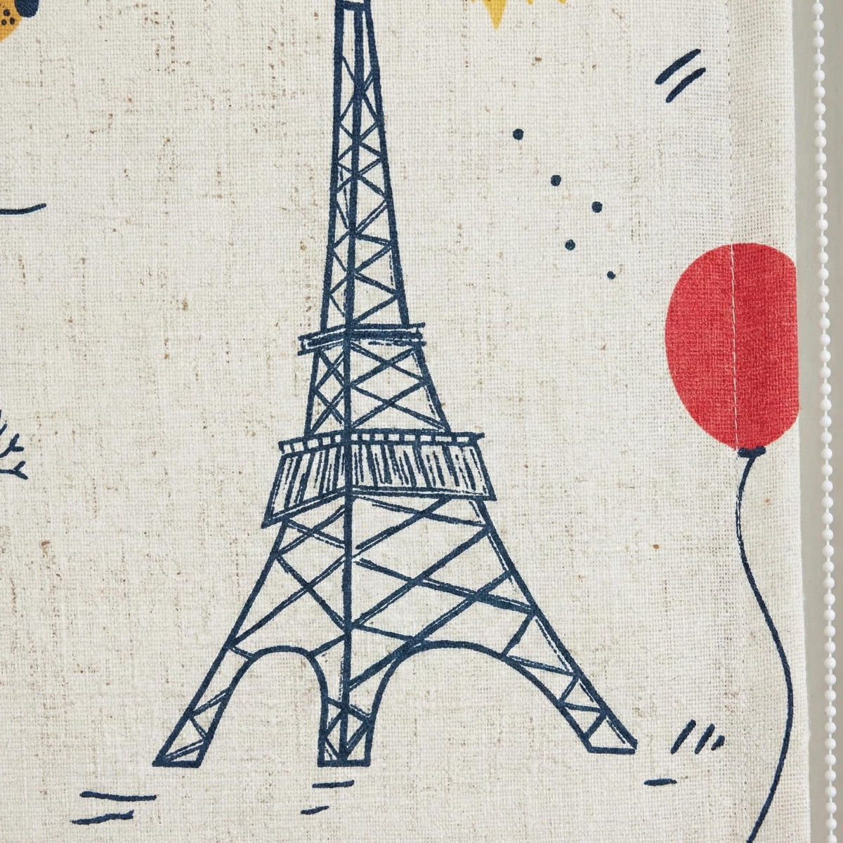 Paris Animals Linen Roman Shade, Kids Nursery, Custom Size — image 8