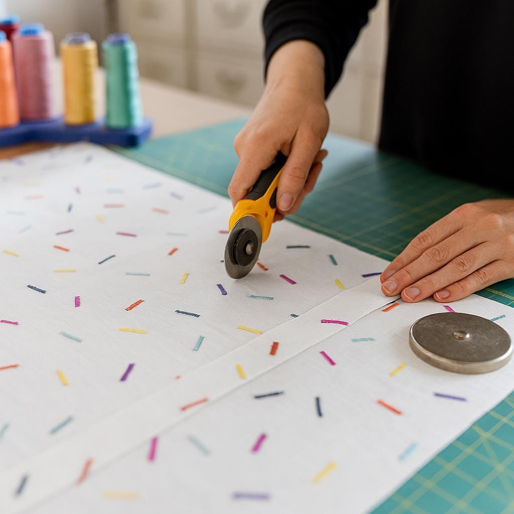 Roman Shade for Kids: Rainbow Confetti Embroidery (Custom Size, Organic Linen) — image 6