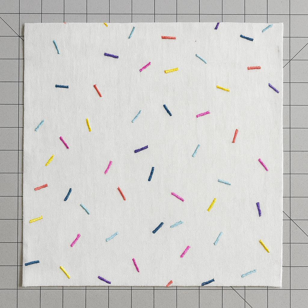Roman Shade for Kids: Rainbow Confetti Embroidery (Custom Size, Organic Linen) — image 7