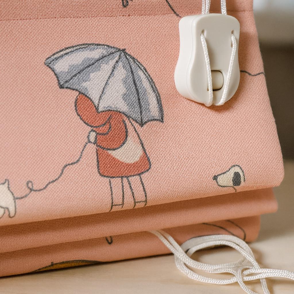 Peach Umbrella Dog Roman Blind - Made to Measure, Child Safe Shade — image 8