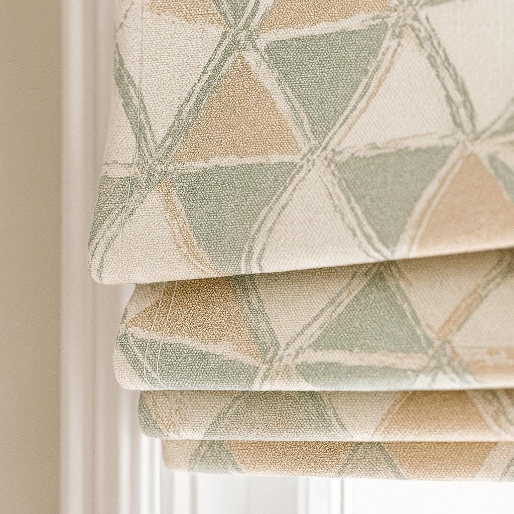 Nursery Roman Shade, Organic Cotton Linen, Geometric Print (Blackout) — image 1
