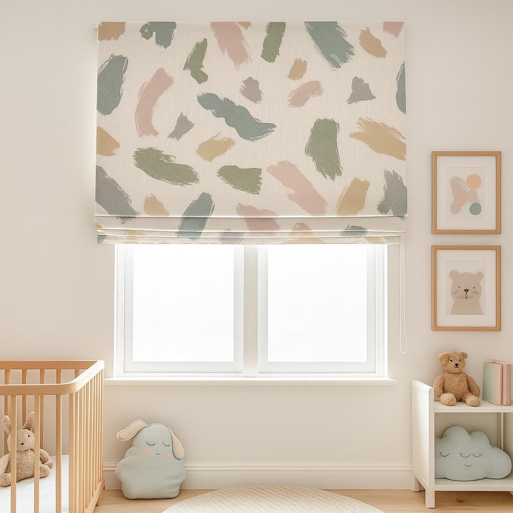 Roman Shade: Soft Pastel Brush Linen - Organic Cotton or Blackout — image 1