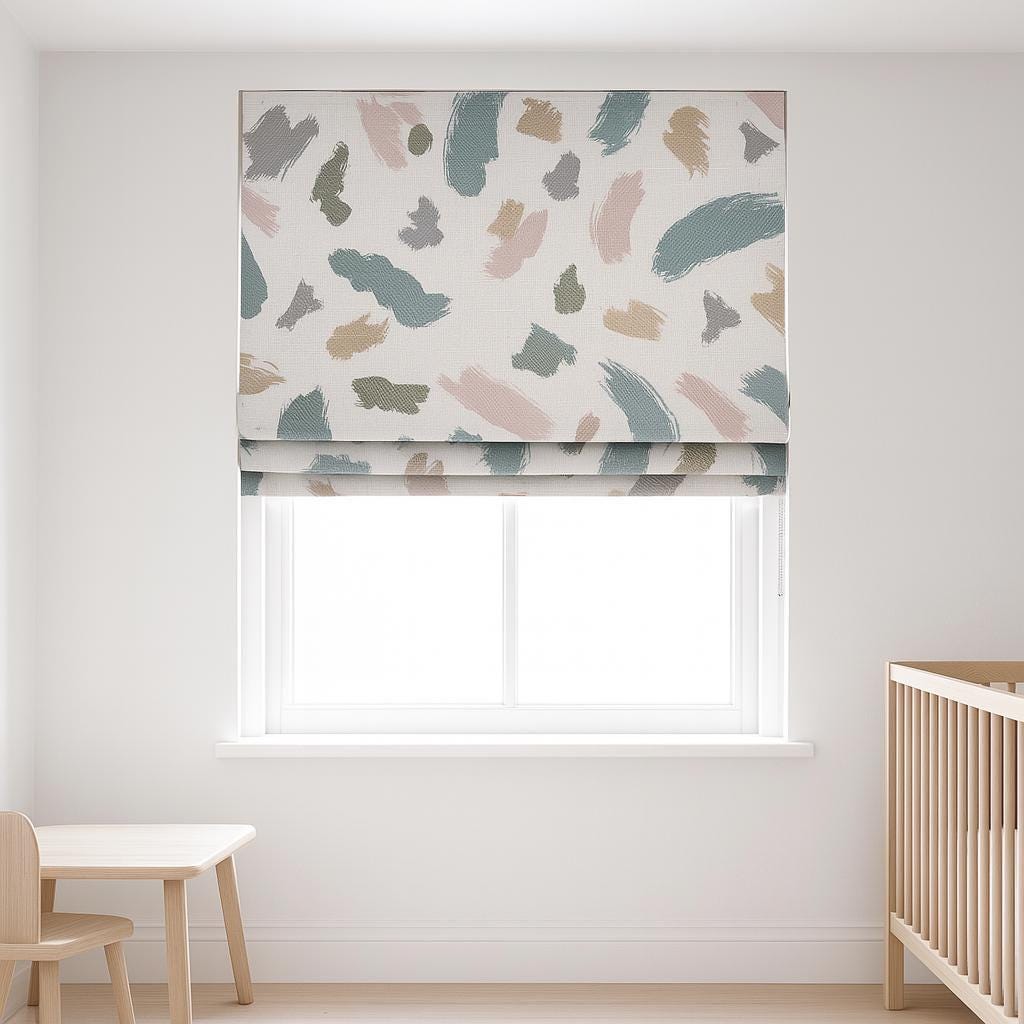 Roman Shade: Soft Pastel Brush Linen - Organic Cotton or Blackout — image 1
