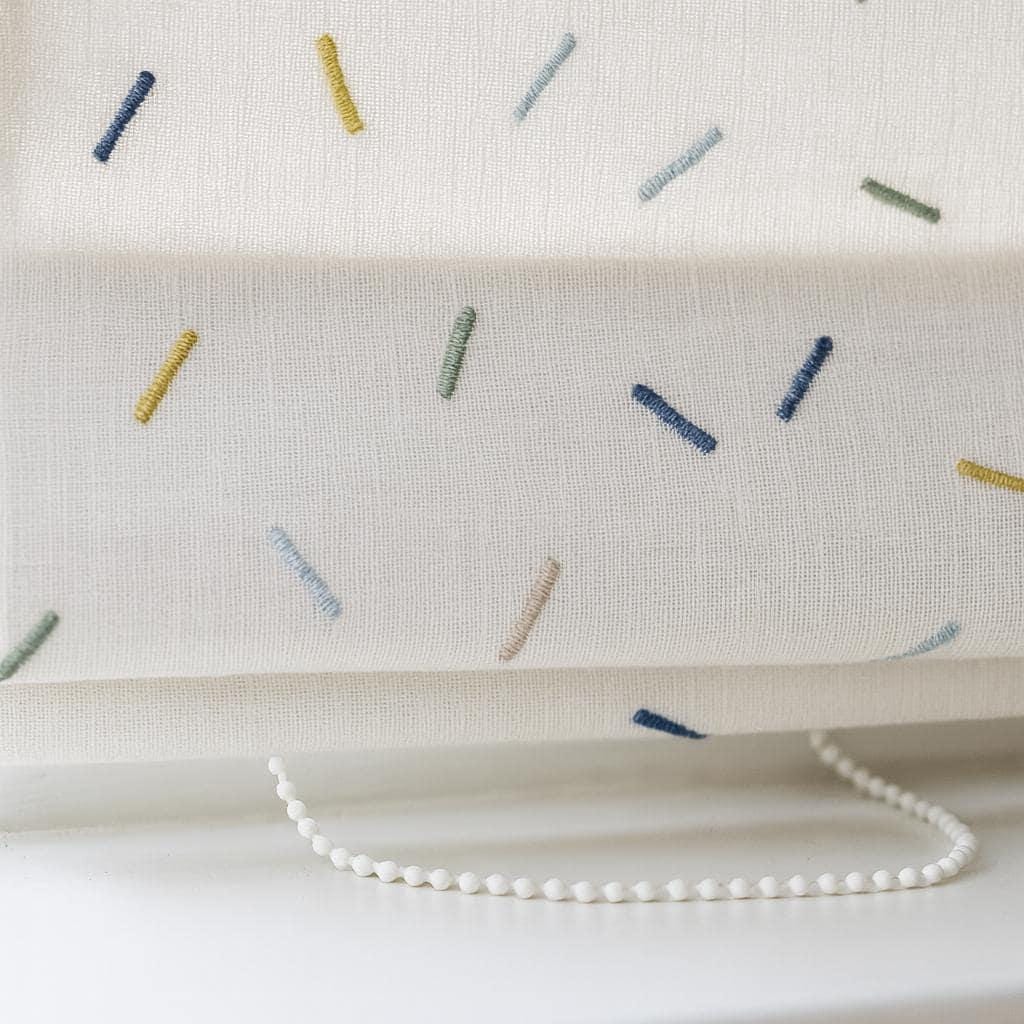 Sprinkle Embroidered Roman Blind: Organic Linen, Kids Blackout Shade — image 2