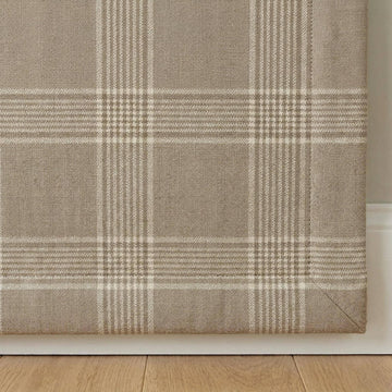 Custom Linen Roman Shade, Taupe Cream Plaid, Farmhouse Window Blind, OEKO-TEX — image 1